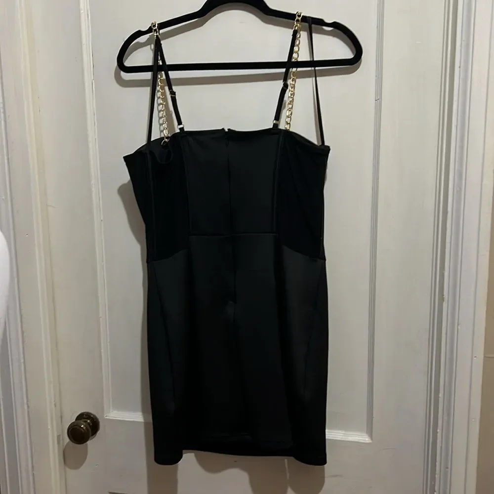 Free Shipping! Say What women's XL Black Club Dress Goth Metal Punk New w/ Tags! - Picture 3 of 8